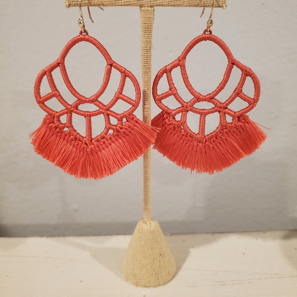 Stella & Dot Alexandria Statement Earrings - Coral